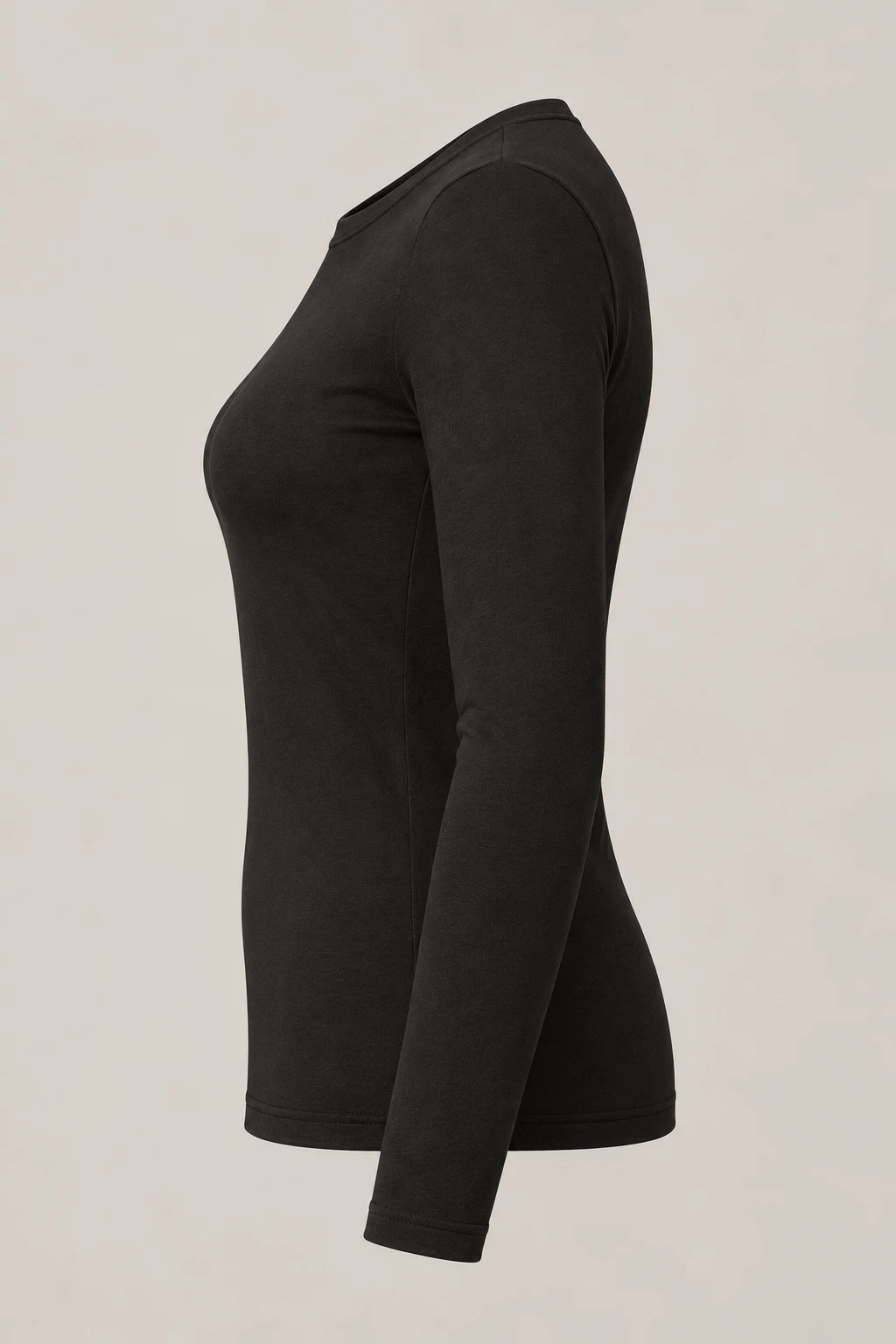 Compact Jersey Long Sleeve in Ink black — Left side
