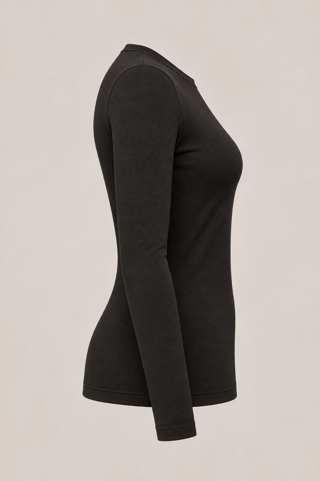 Compact Jersey Long Sleeve in Ink black — Right side
