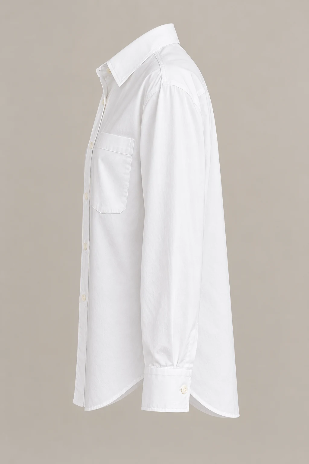 Everyday Poplin Shirt in White — Left side