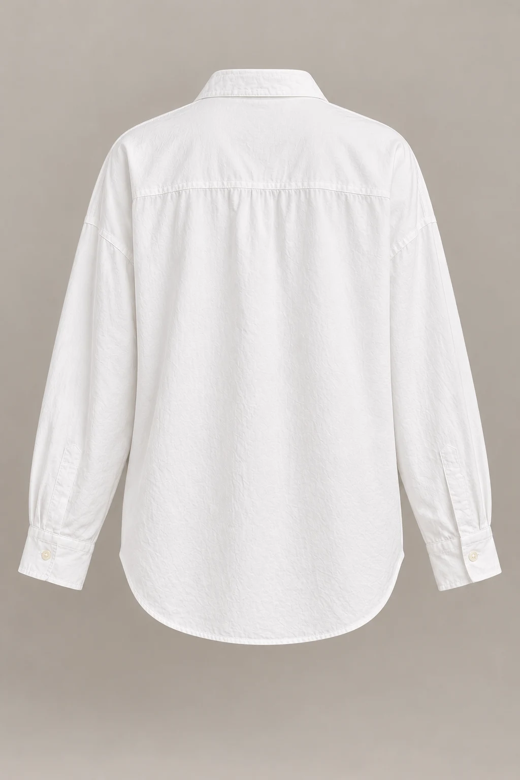 Easy Cotton Shirt in White — Back