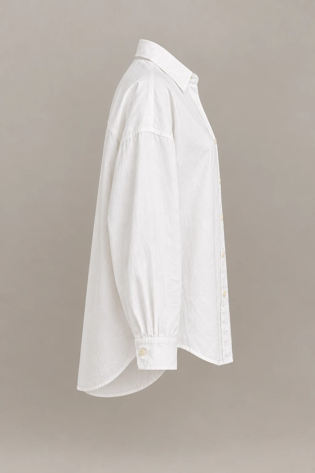 Easy Cotton Shirt in White — Right side