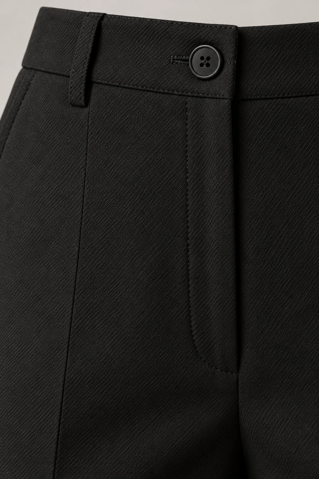 Straight City Trouser in Ink black — Material detail