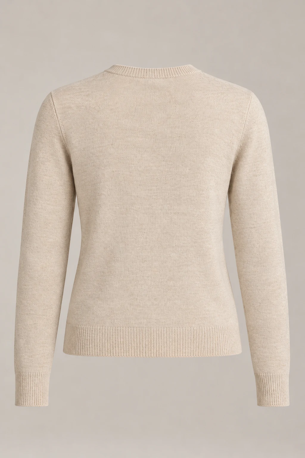 Fine Gauge Crew in Oatmeal — Back