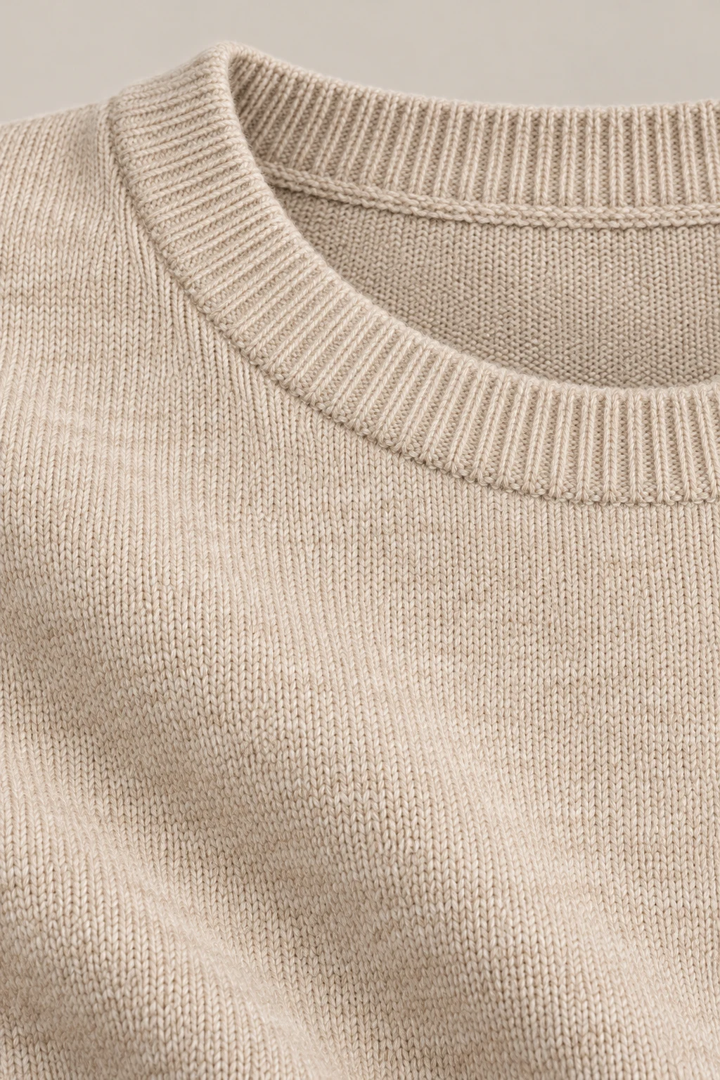 Fine Gauge Crew in Oatmeal — Material detail