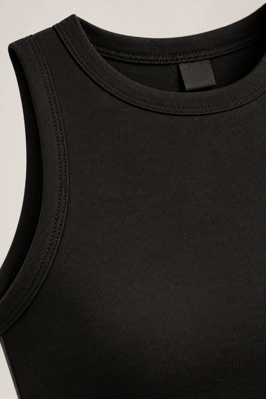Jersey Column Dress in Ink black — Material detail