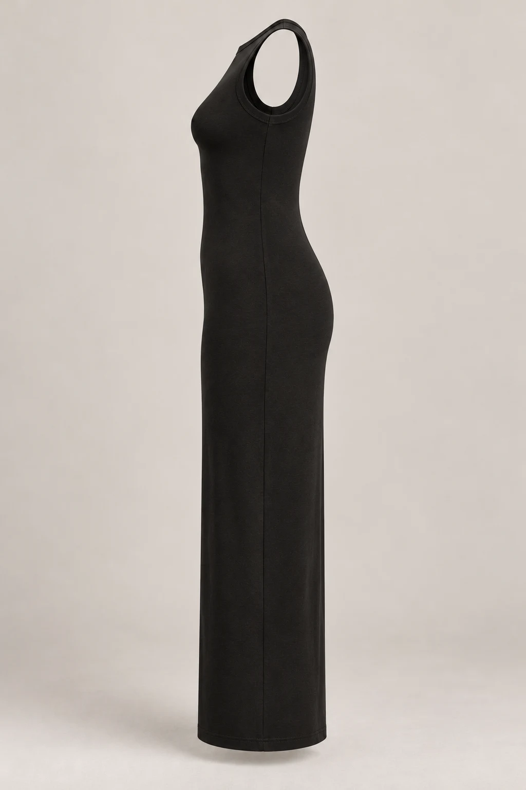 Jersey Column Dress in Ink black — Left side