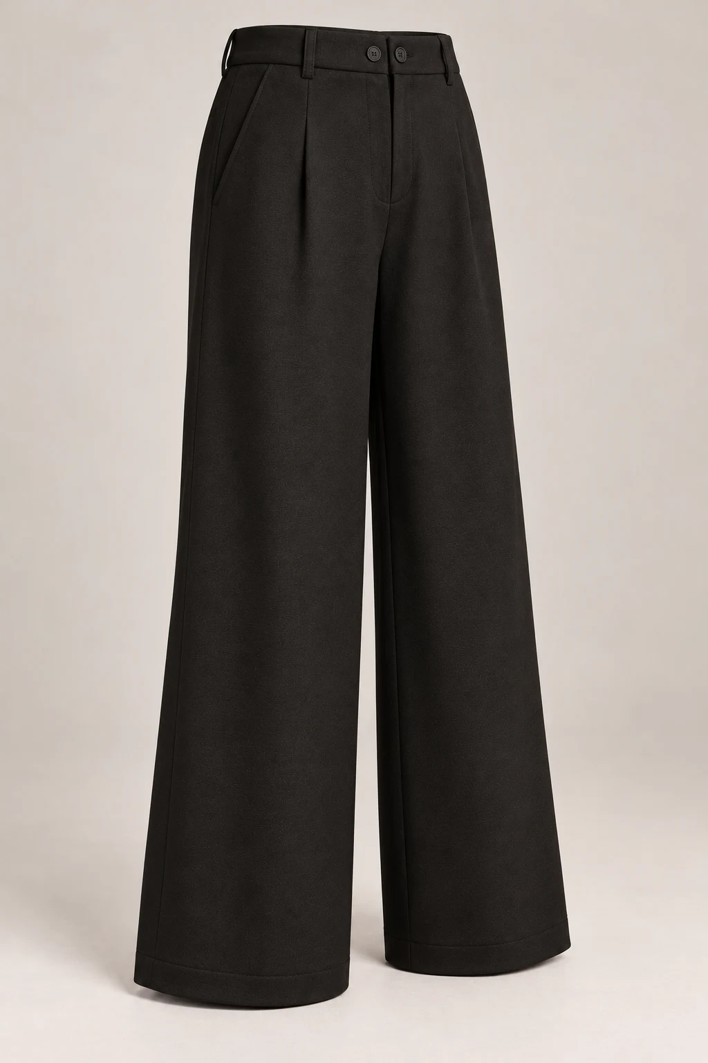 Wide Jersey Trouser in Ink black — Three-quarter