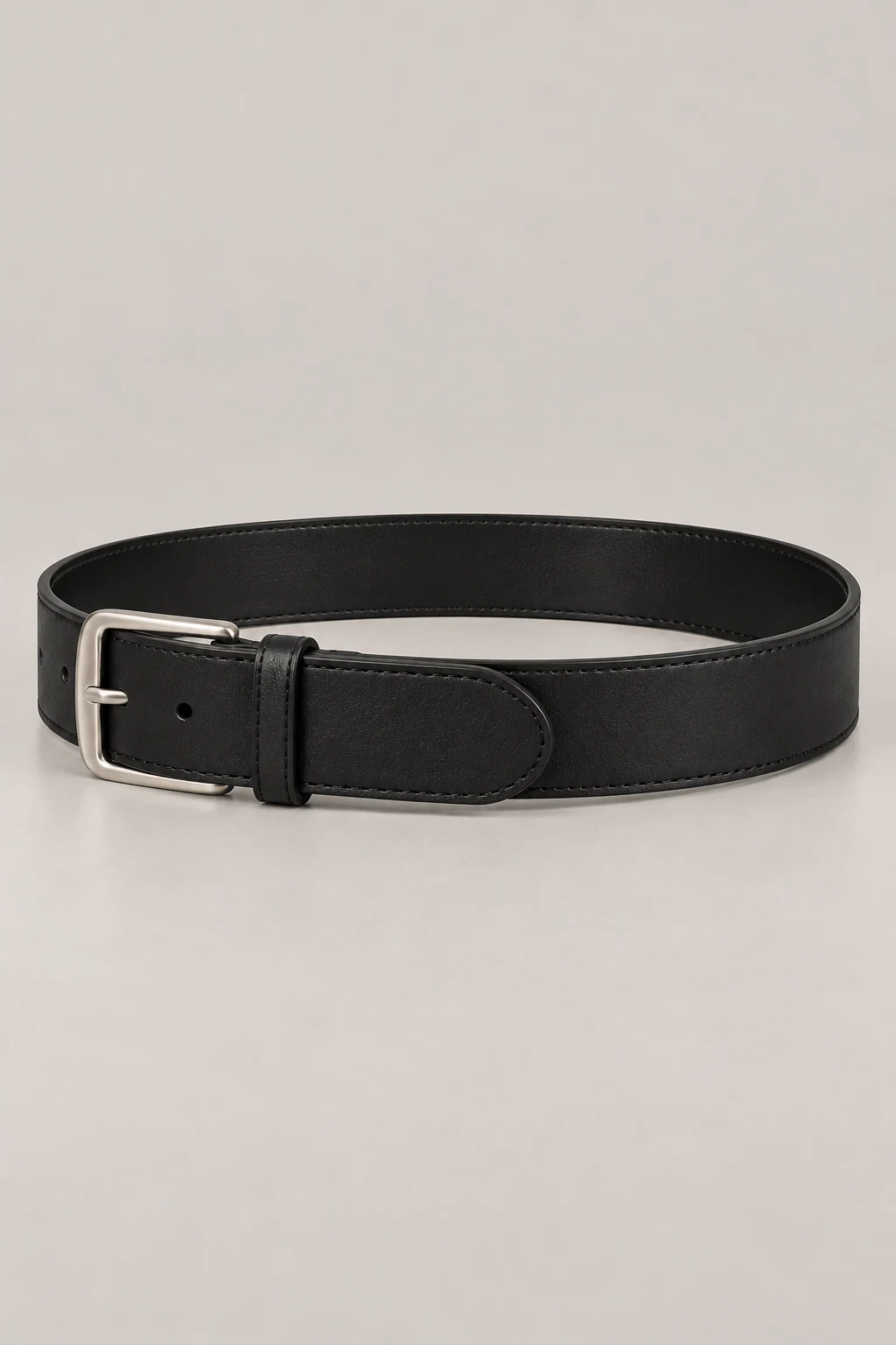 Minimal Buckle Belt in Ink black — Left side