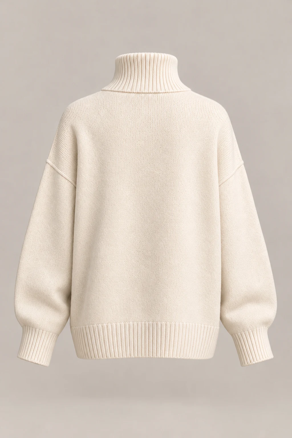 Oversized Roll Neck in Ivory — Back