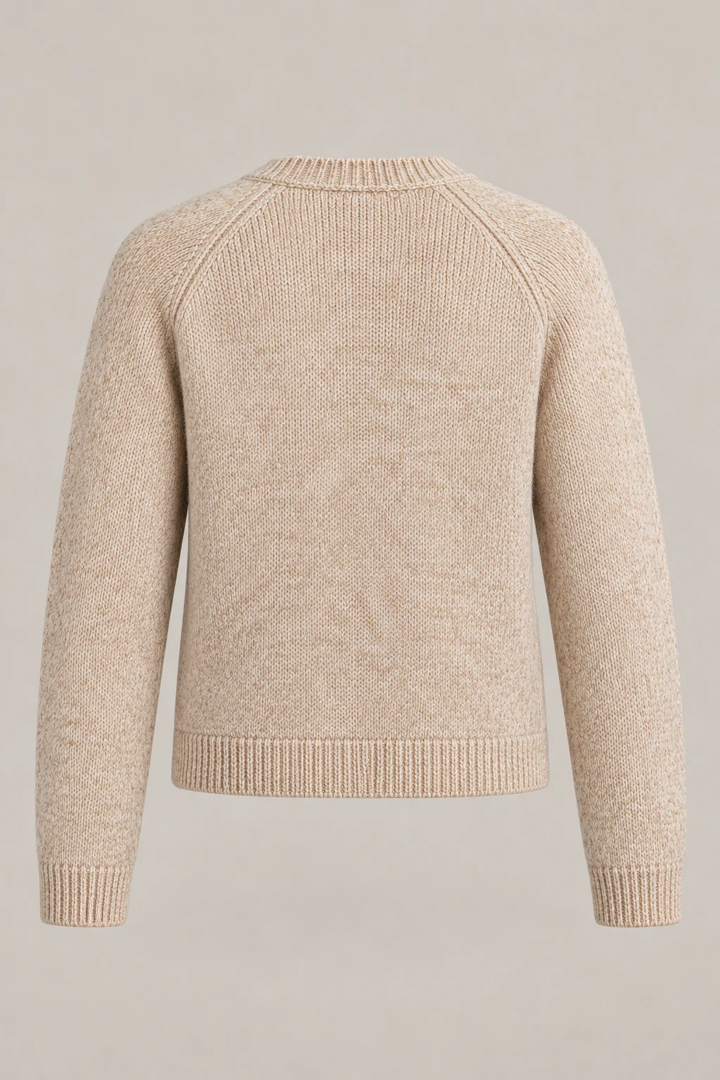 Brushed Soft Cardigan in Oatmeal — Back