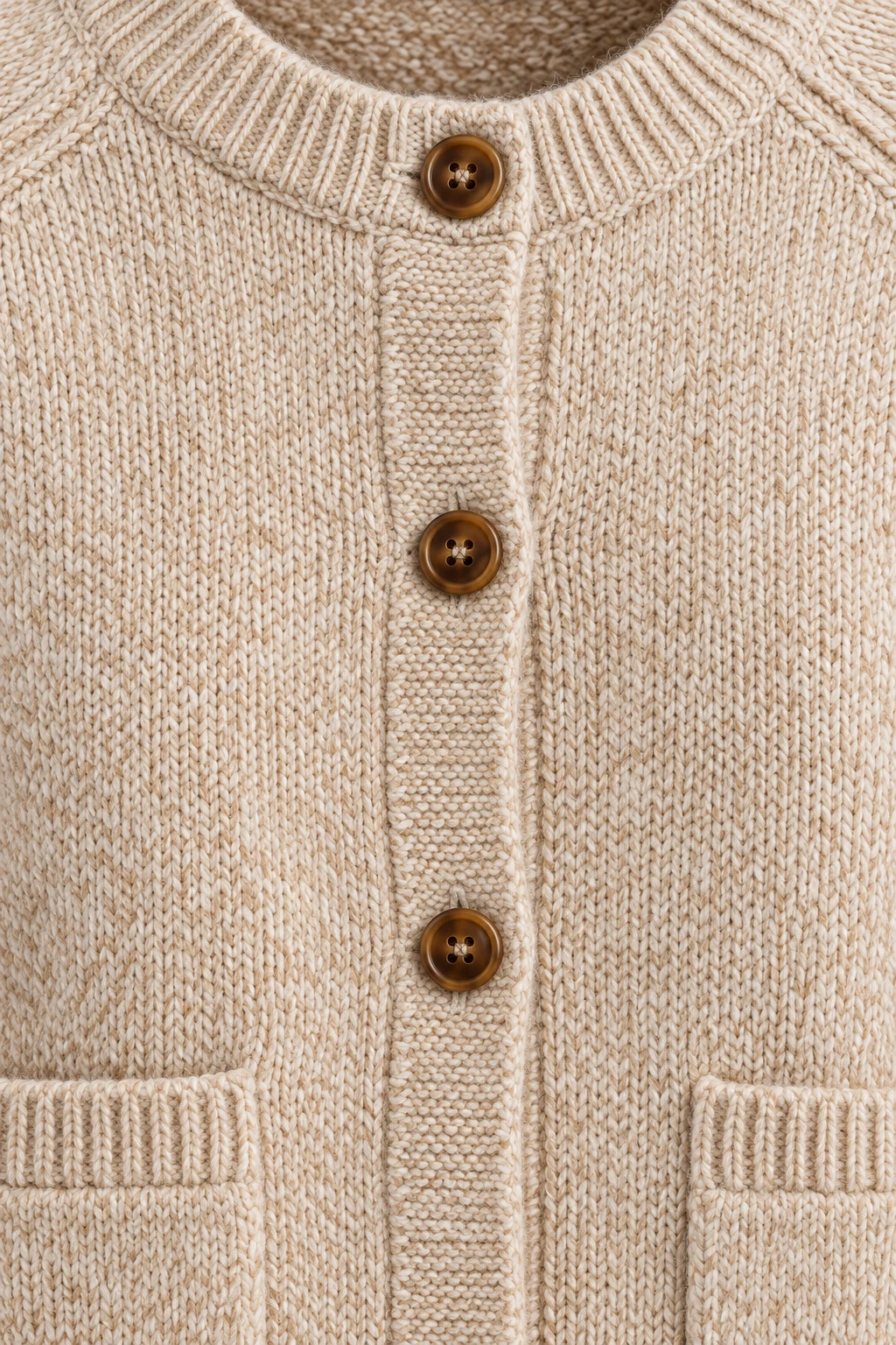 Brushed Soft Cardigan in Oatmeal — Material detail