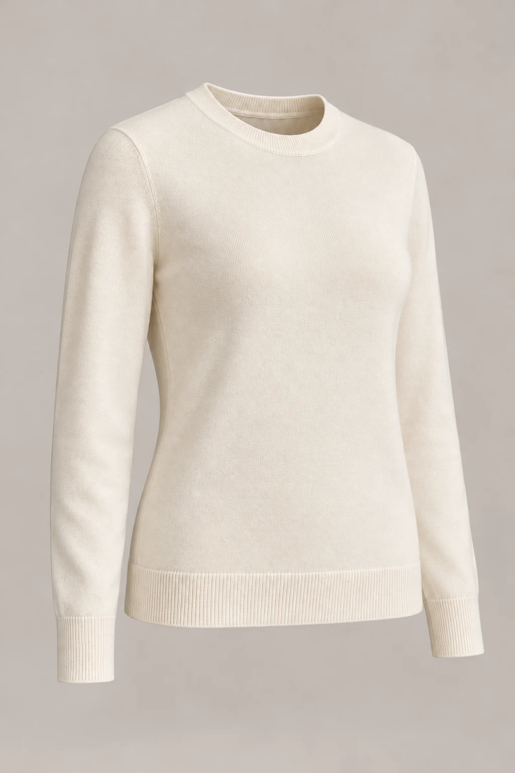 Fine-Handle Crew in Ivory — Three-quarter