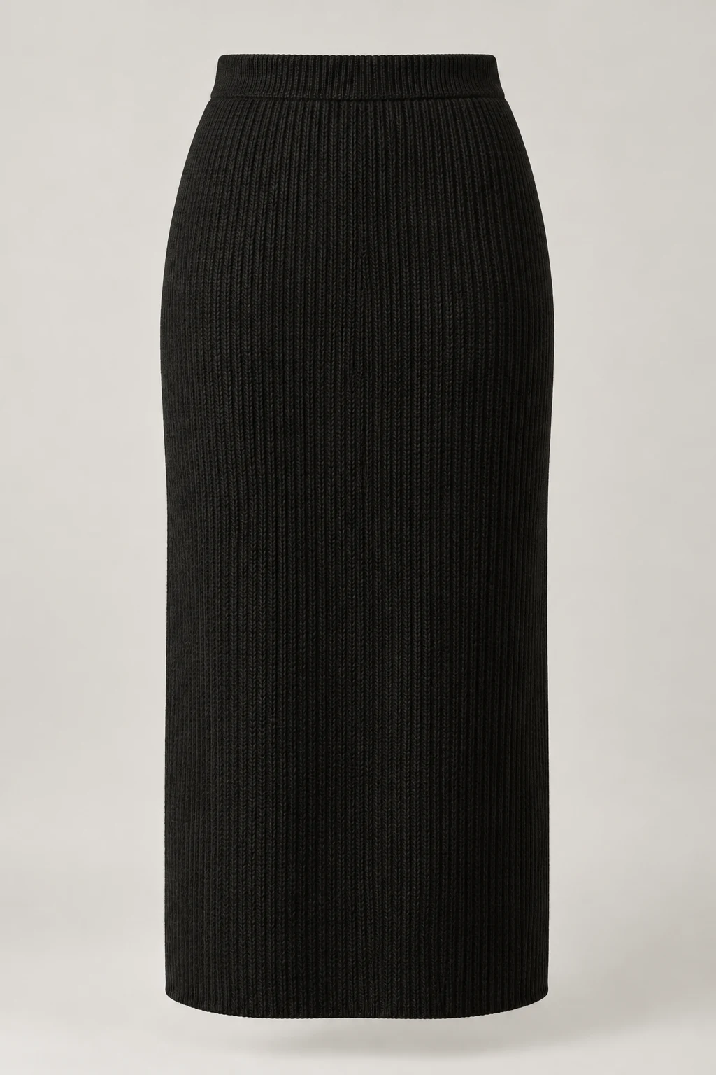 Column Knit Skirt in Ink black — Back