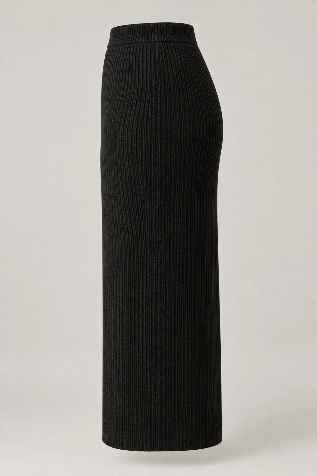 Column Knit Skirt in Ink black — Left side