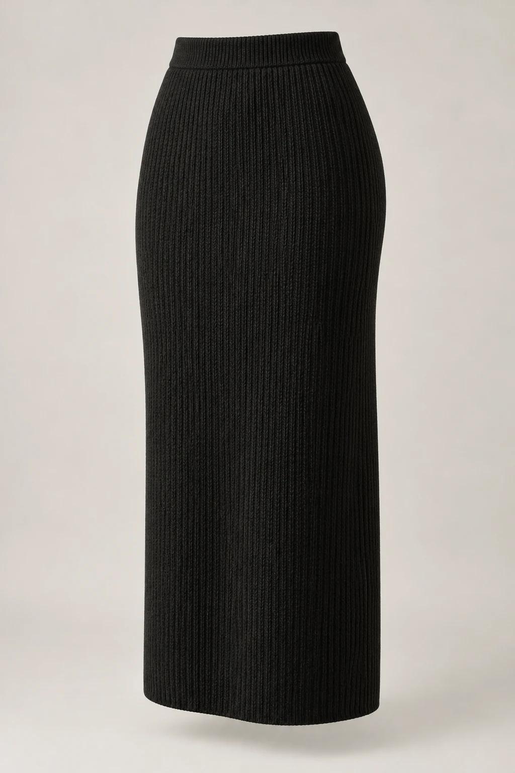 Column Knit Skirt in Ink black — Three-quarter