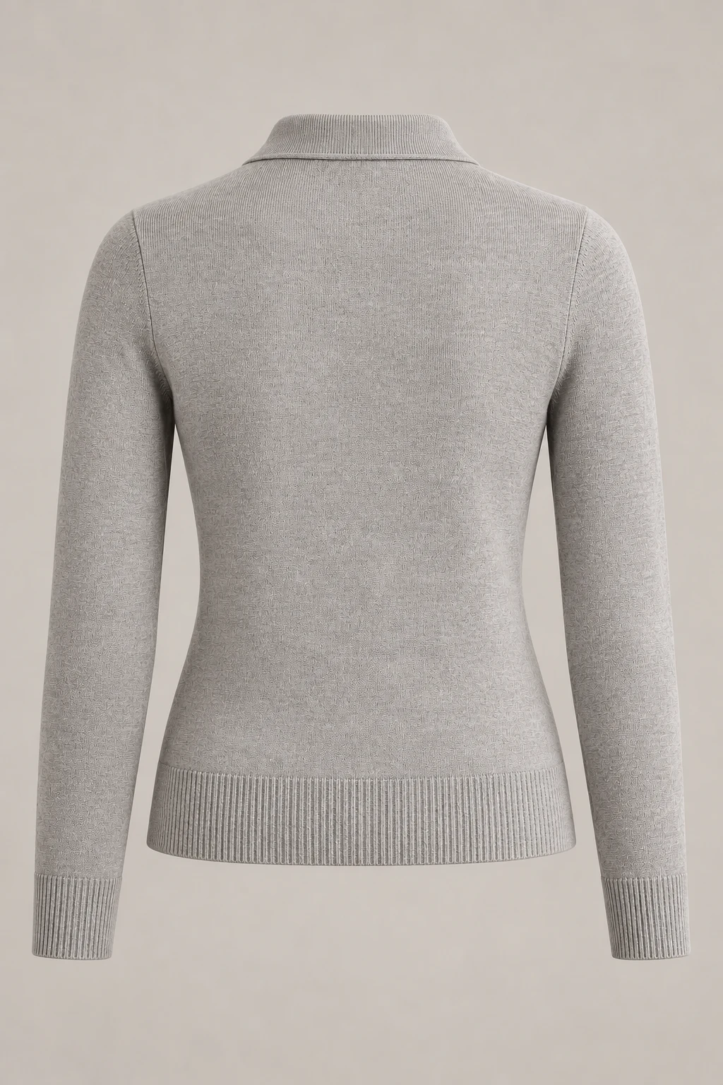 Merino-Blend Polo in Dove grey — Back
