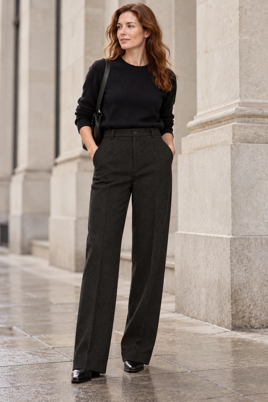 Winter Straight Trouser in Ink black — In the city