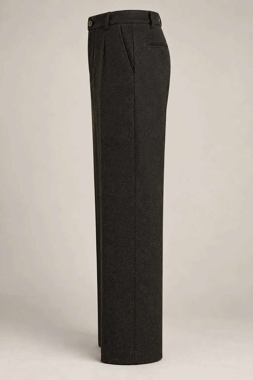 Winter Straight Trouser in Ink black — Left side