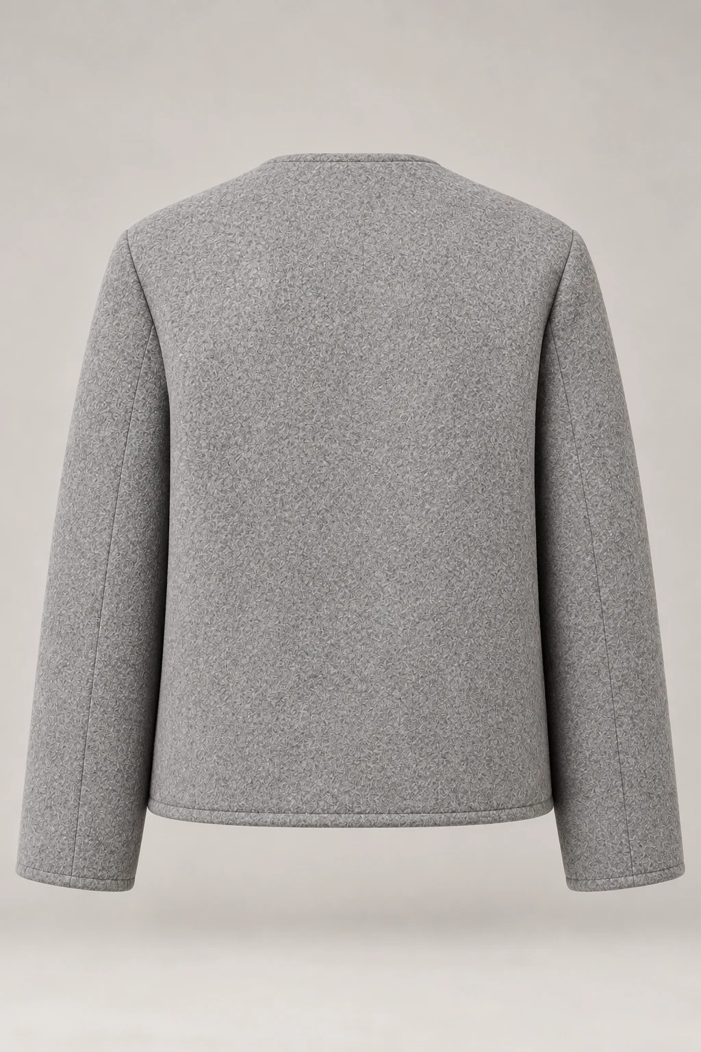 Collarless City Jacket in Dove grey — Back