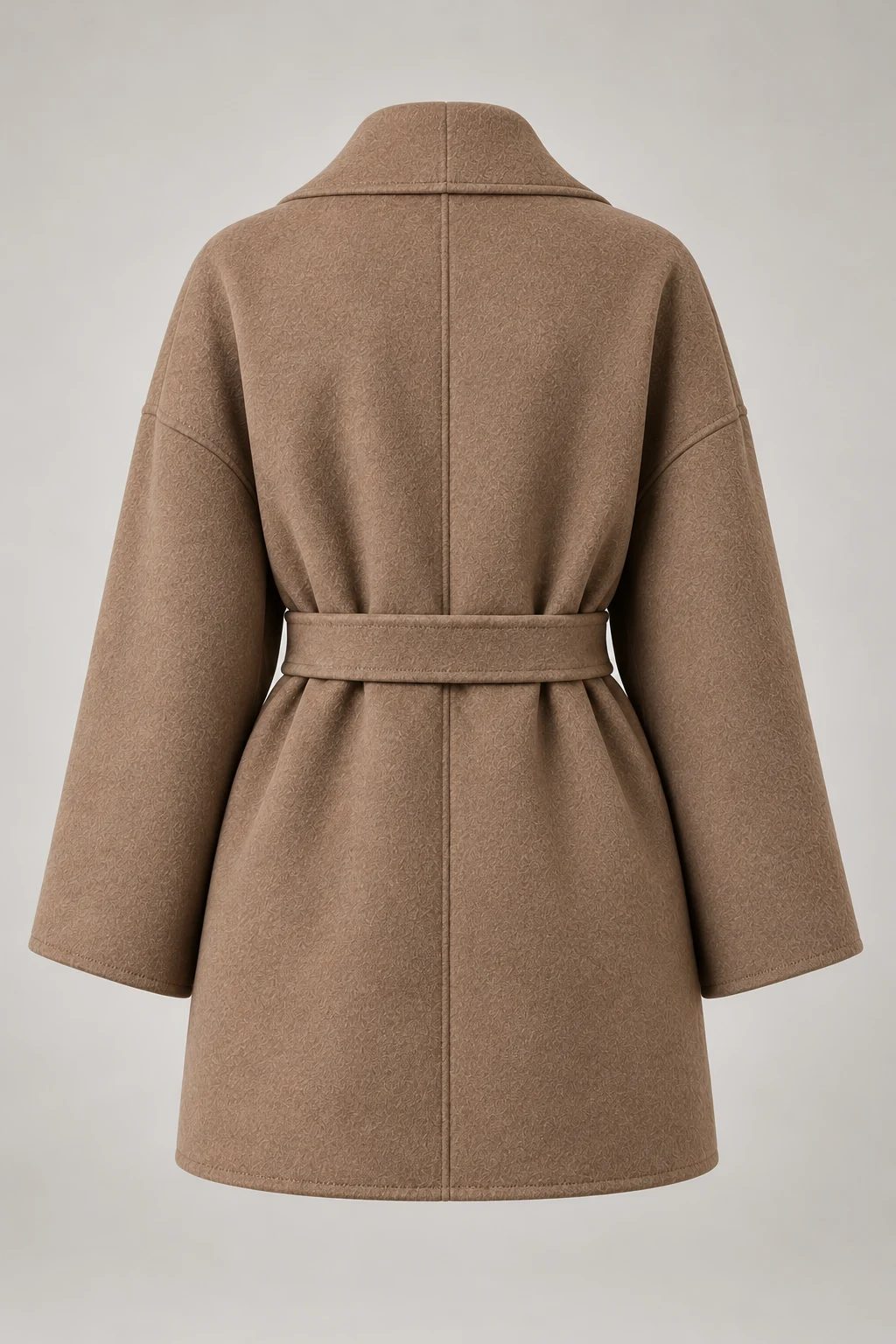 Double-Faced Wrap Jacket in Warm taupe — Back