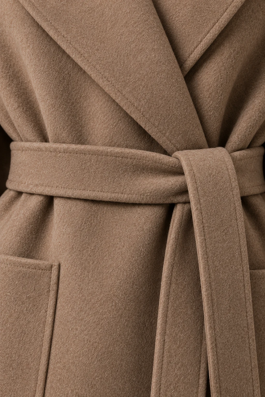 Double-Faced Wrap Jacket in Warm taupe — Material detail