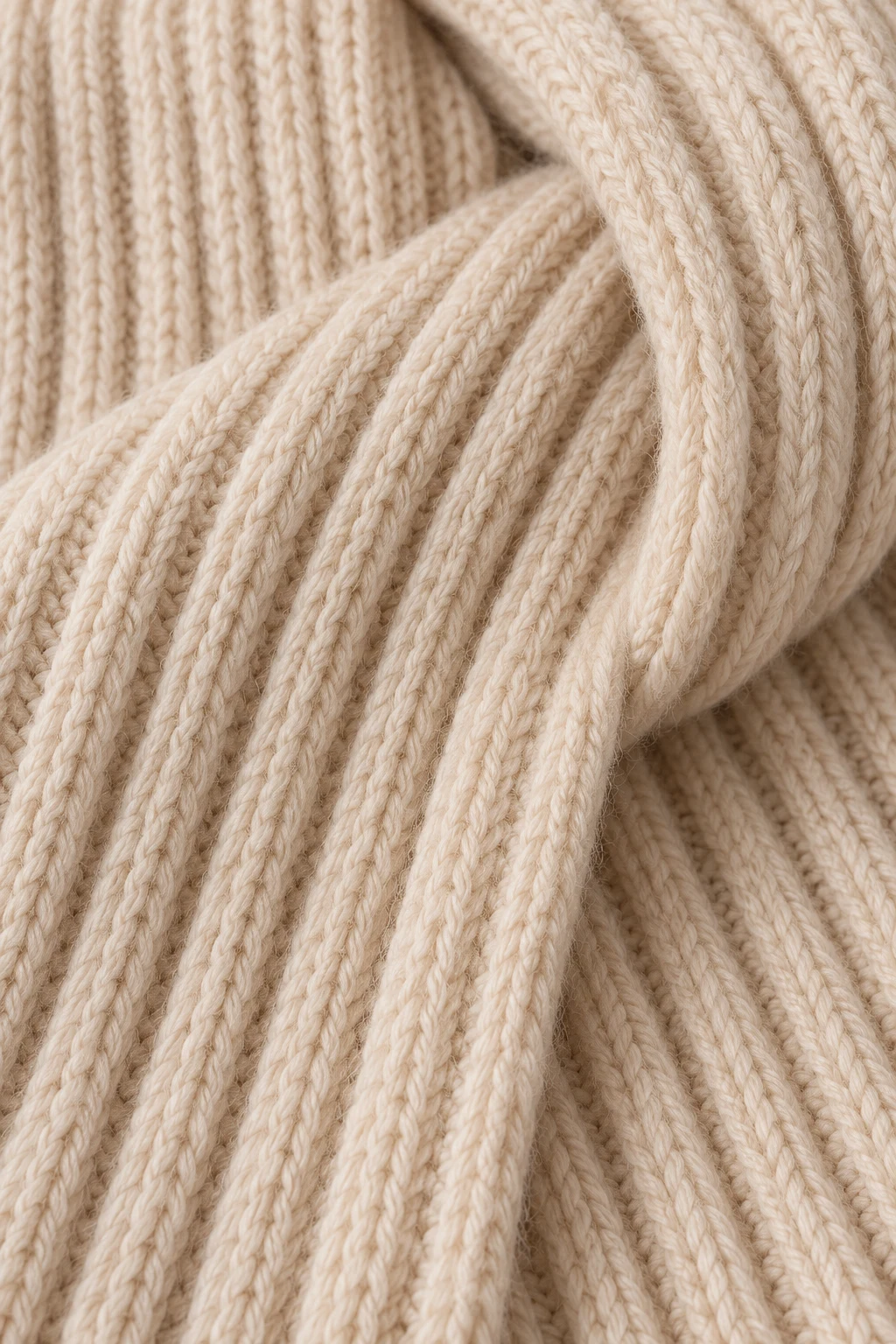 Wide Rib Scarf in Oatmeal — Material detail