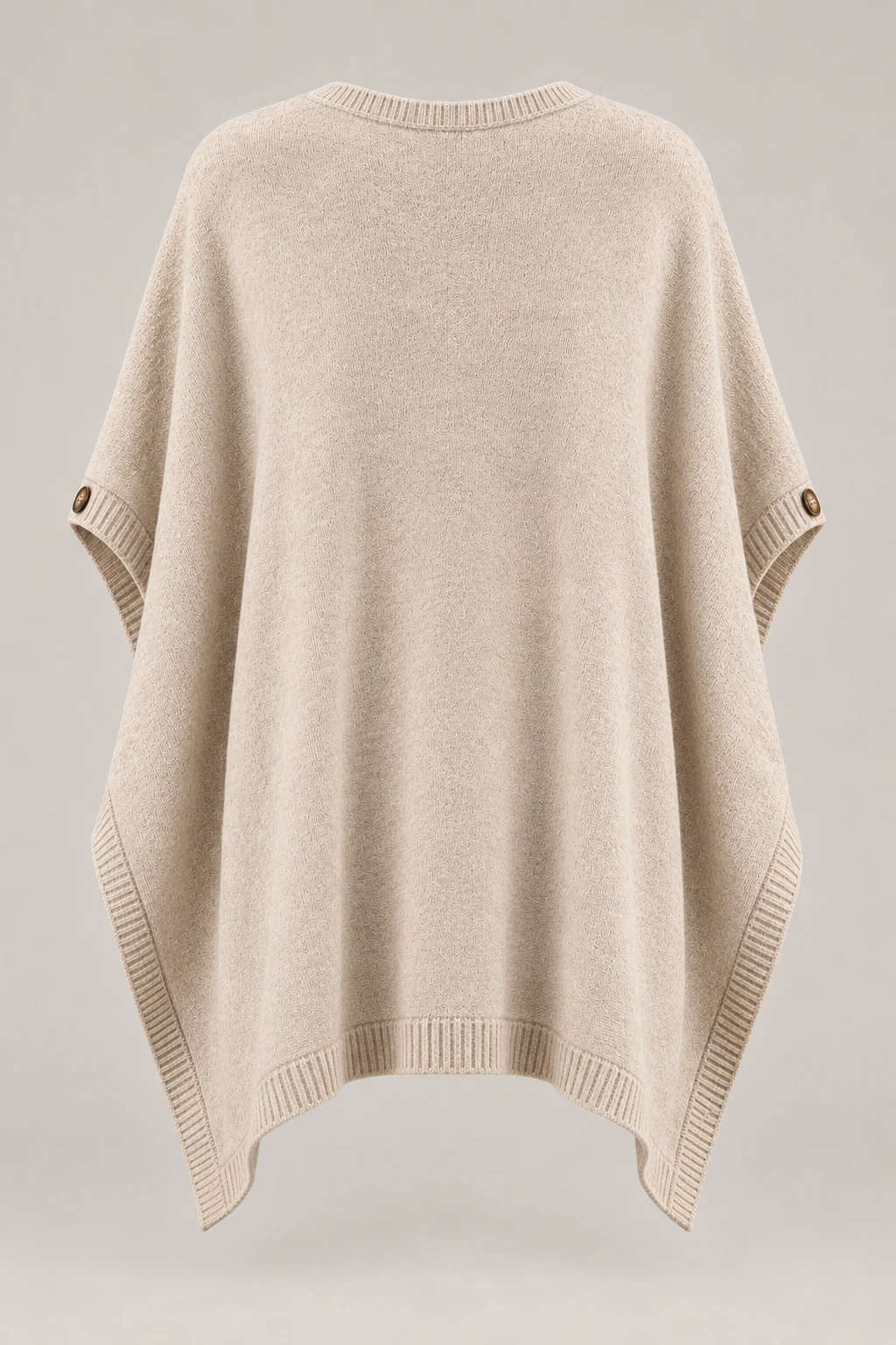 Soft Wrap Poncho in Oatmeal — Back